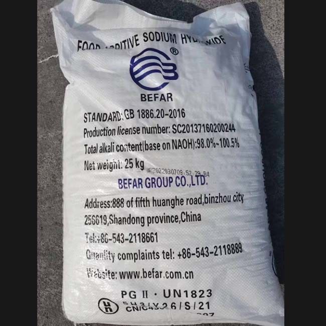 el hidróxido de sodio seguro de la comida 25KG/Bag para el vino limpio embotella el grano y el aceite